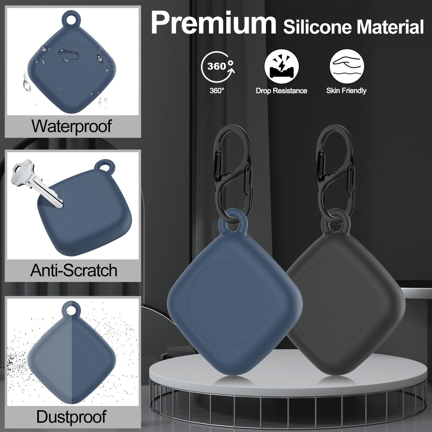 Silicone Case For Life360 Tile Tracker 2 Pack, For Tile Mate 2022 Full Body Ipx8 Waterproof And Anti-Scratch Protective With Car