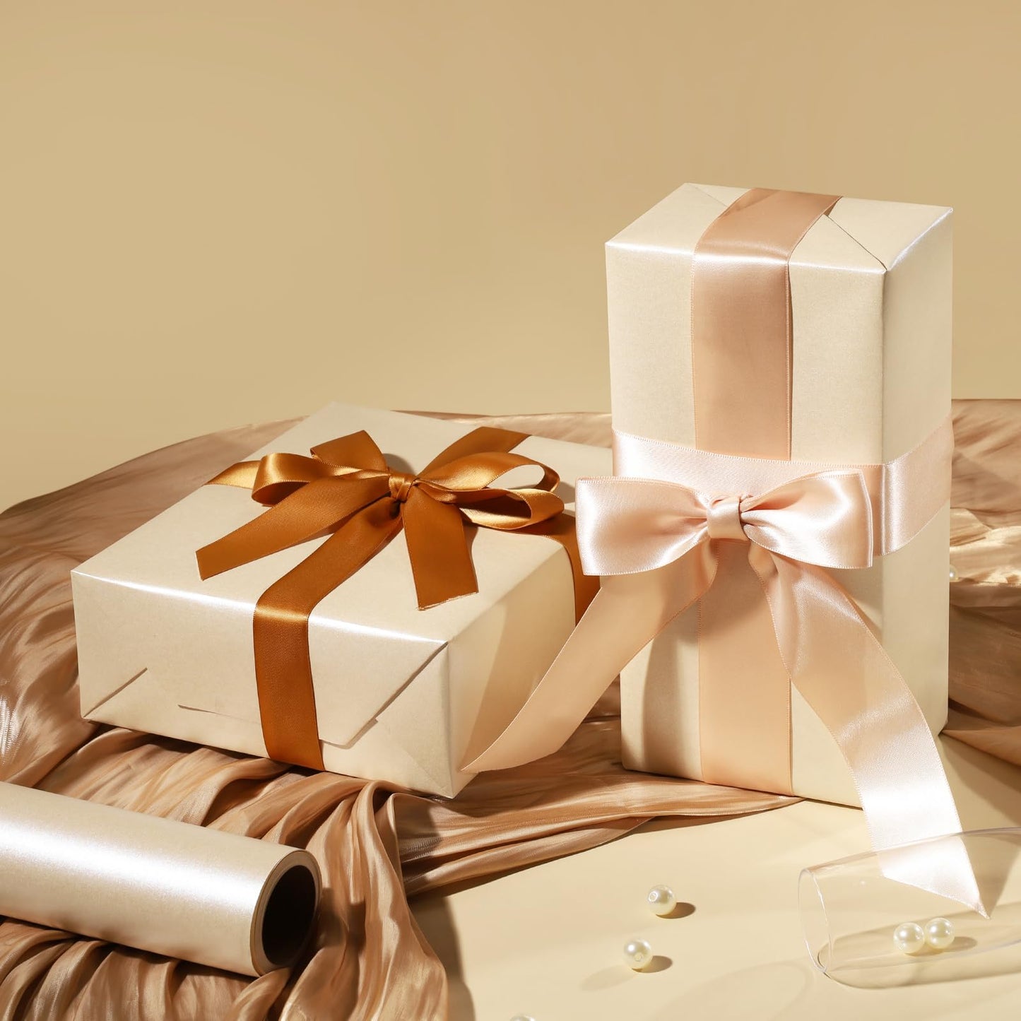 LaRibbons Off White Wrapping Paper, 30 Inch x 33 Feet, Solid Color Pearly-Lustre Gift Wrapping Paper Rolls for Wedding, Christmas, Valentine's Day, Birthday, Baby Shower