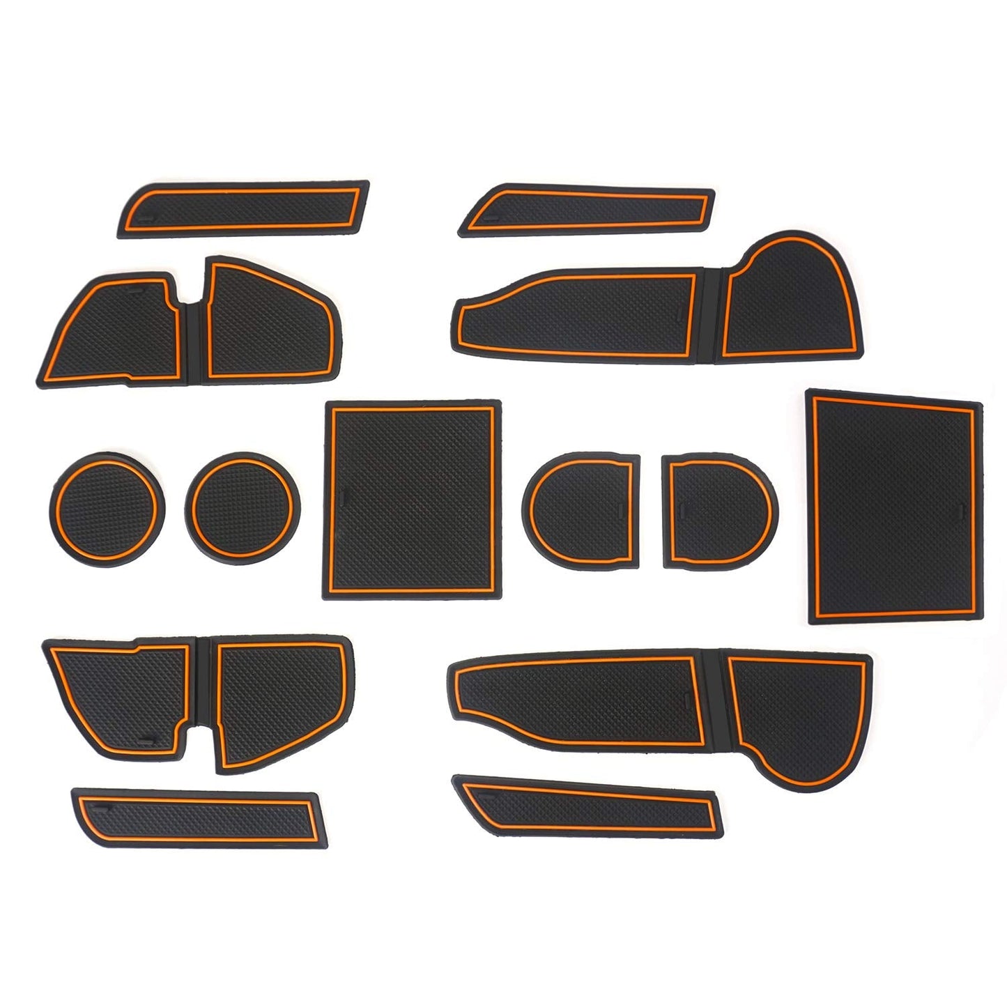 Auovo Anti-dust Door Mats for 2018 2019 2020 2021 2022 2023 Subaru Crosstrek and 2018-2023 Impreza Gate Door Liners Inserts Cup Console Mats Interior Accessories(Pack of 14) (Orange)