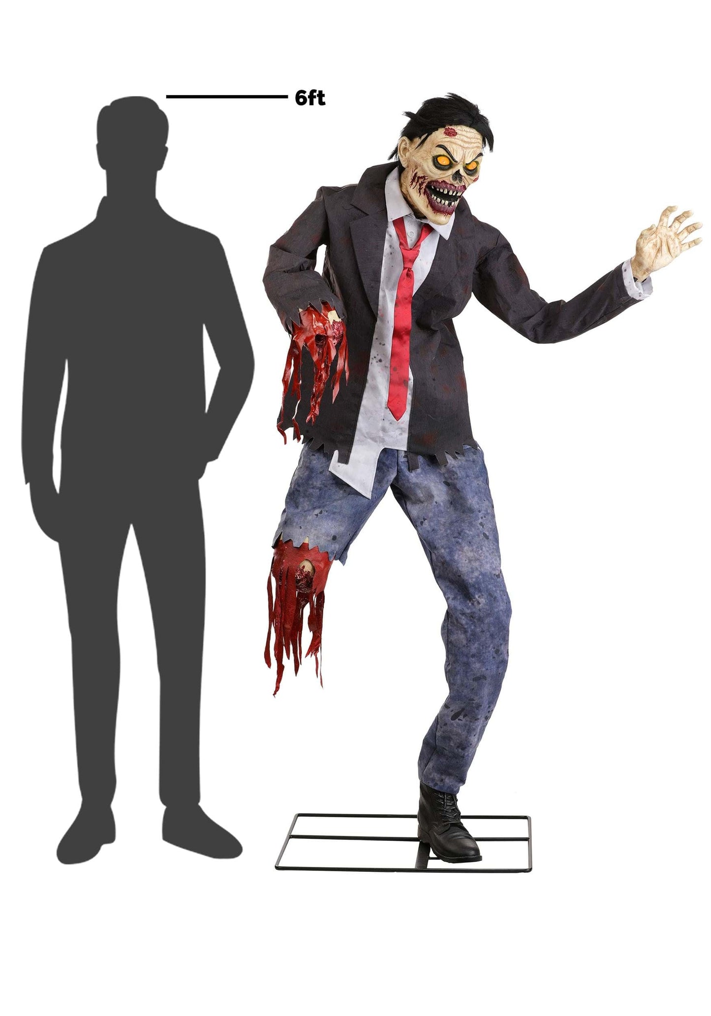 Fun Costumes Hopps The Dismembered Zombie Halloween Animatronic Outdoor Haunted House Decoration with LED Eyes and Motion Sensor Standard