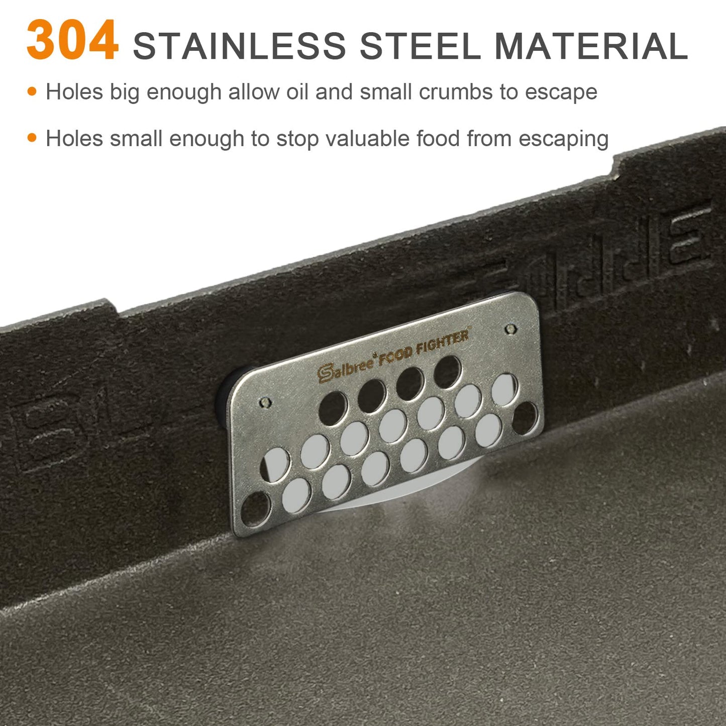 Salbree Food Fighter Mesh Screen Grease Gate Blocks Foods from Falling into Rear Grease Trap Cup Tray & Compatible with All Blackstone Griddle Goalie Accessories, Universal Fit All Black Stone Grills