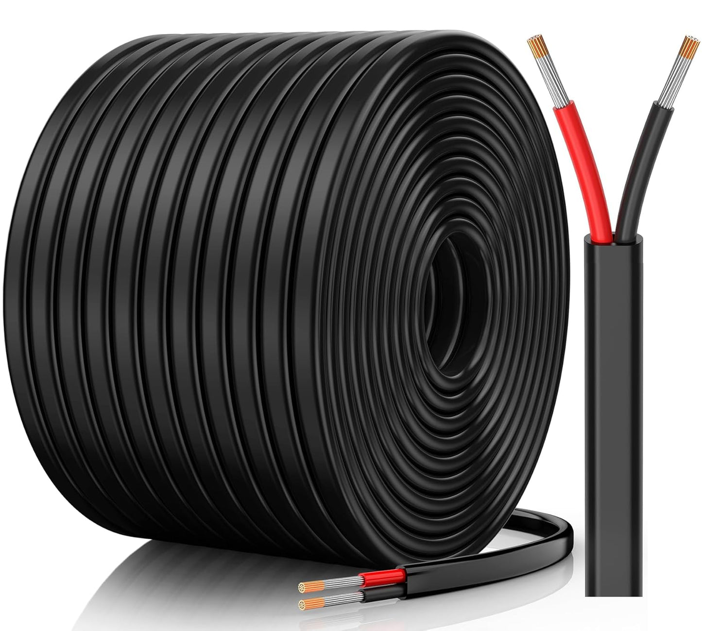 14 Gauge Wire, 14 AWG 2 Conductor Electrical Wire, Flexible/Oxygen-Free Tinned Copper/Stranded PVC 14/2 Cord for Automotive, Marine, LED Strips, Solar, RV, Lighting (100FT)