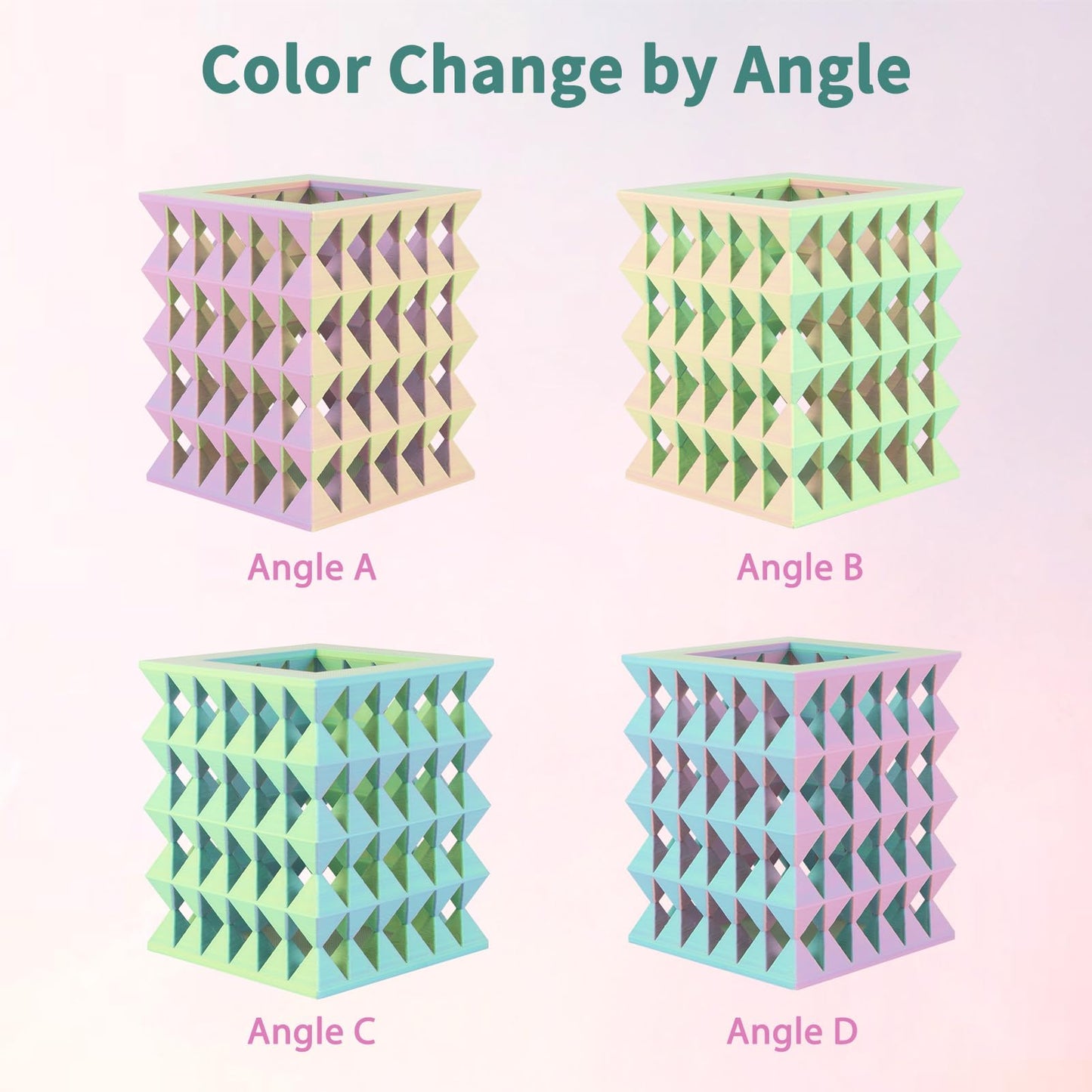 iSANMATE Matte Tri Colors PLA Filament 1.75mm, 3-in-1 Color Rainbow Filament, Coextrusion 3D Filament, Rapid Magic Color Change Filament 1.75mm, Dimensional Accuracy +/- 0.03 mm,Fluorite 1KG/Spool