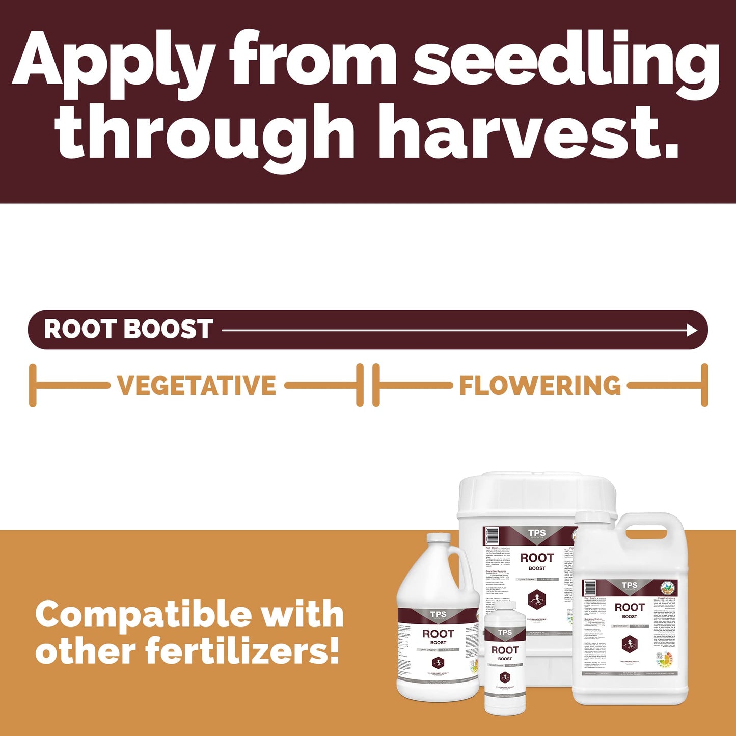 TPS NUTRIENTS Root Boost Advanced Rooting Formula for Living Soil and White Roots, Plus Microbes 1/2 Pint (8 oz)