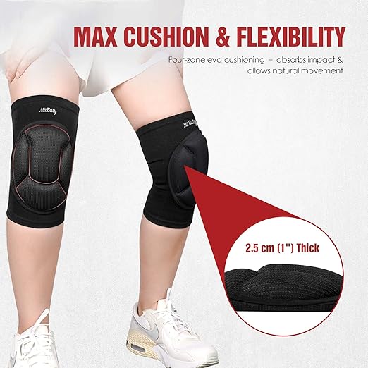 MitButy Protective Knee Pads for Men, Women & Kids – 1 Pair Thick Foam Cushioned Pads for Volleyball, Dance, Gardening, Wrestling & Kneeling – Durable Protection for Work & Sports (S: 12.5–15")