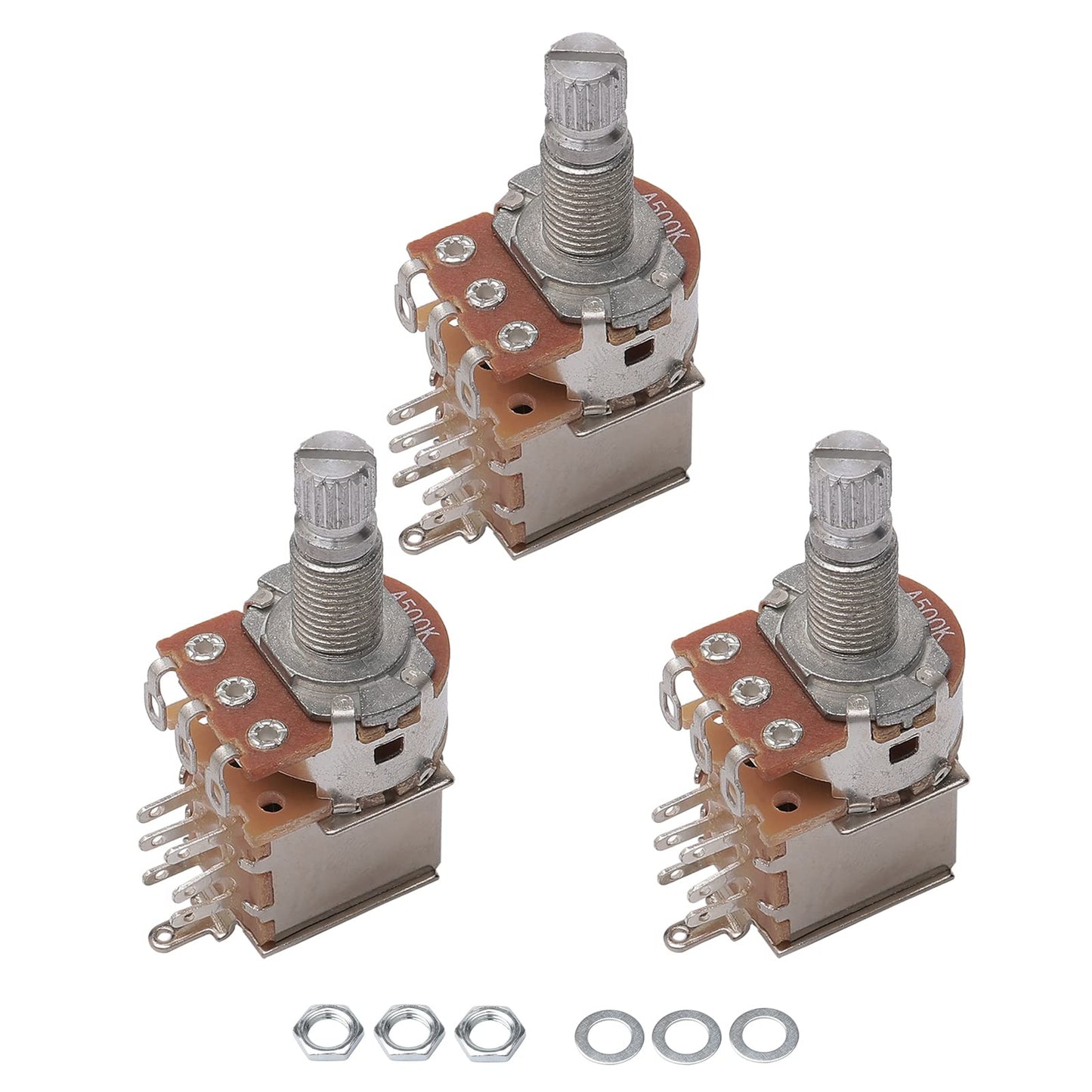 A500K Push Pull Potentionmeter Volume Tone Switch Pots Shaft 18 Mm For Guitar Bass Accessories Pack Of 3