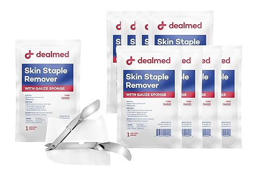 Dealmed Sterile Staple Removal Kit, Includes Staple Remover and Gauze Sponge, Staple Removal Tool Single-Use Kit, Ideal fo...