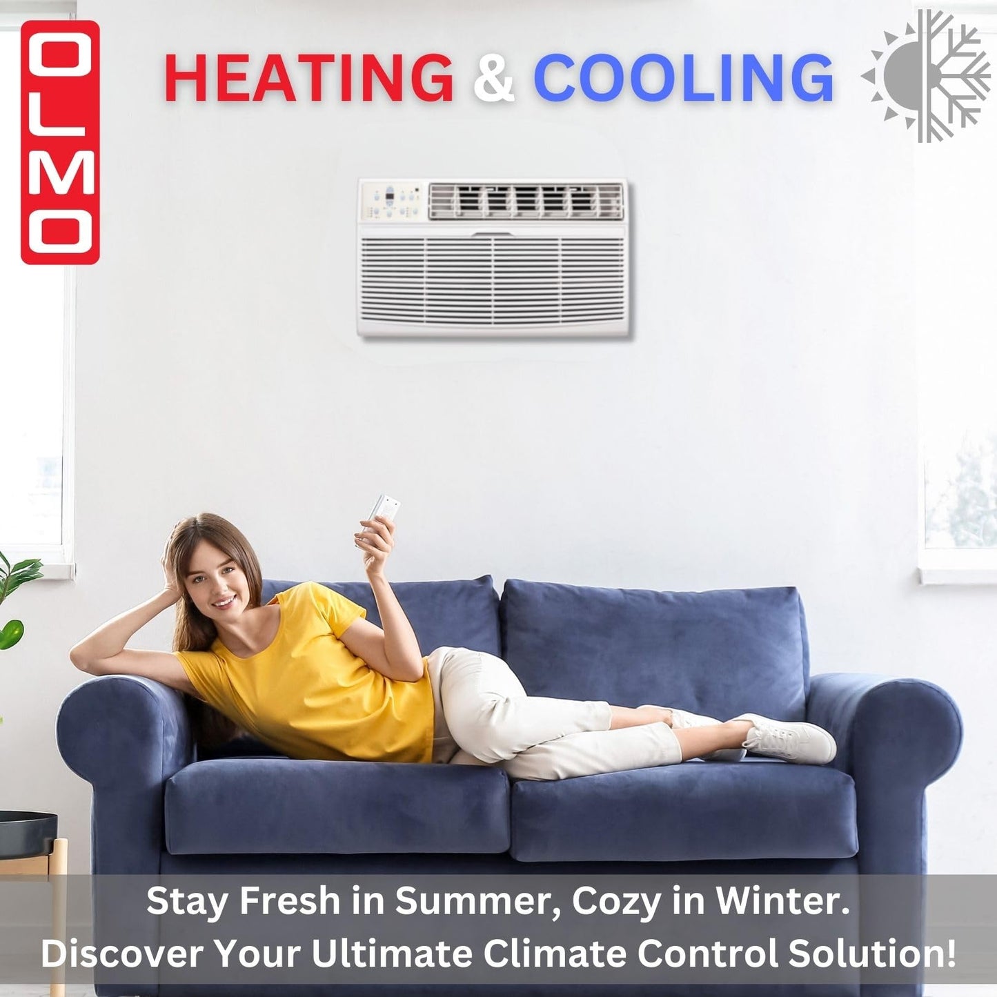 Olmo Ttw 12,000 Btu 230V Through-The-Wall Air Conditioner With Remote Control And Built In Smart Kit, (Heating And Cooling) (R32