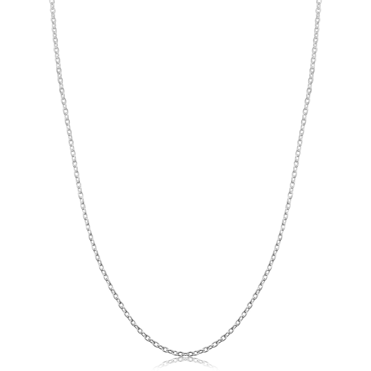 Kooljewelry Sterling Silver Round Cable Chain Necklace (1.6 mm, 16 inch)