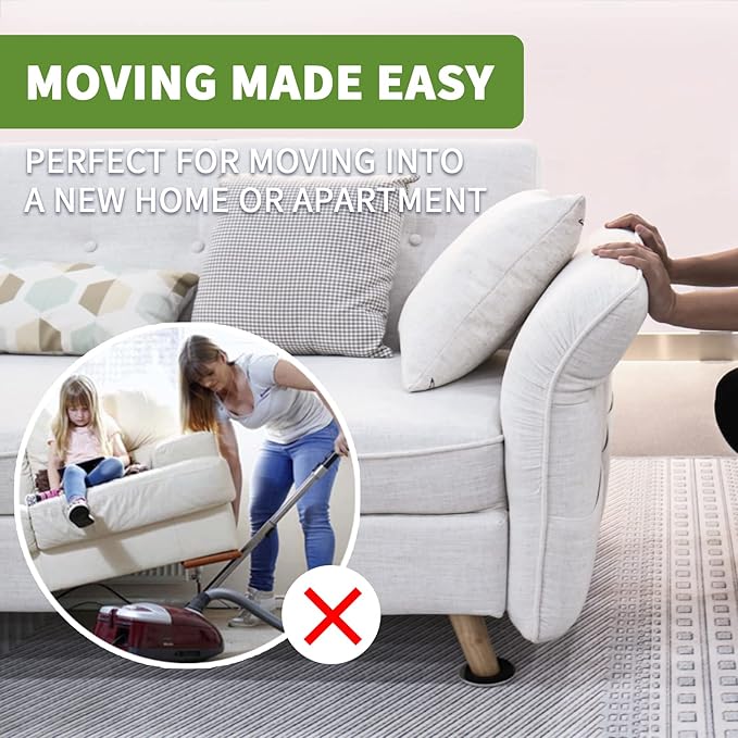 COVERCORNER Furniture Sliders for Hardwood Floors, Furniture Sliders for Carpeted Floors, 8 PCS 4 3/4 inch Combo Pack, Sliders for Moving Furniture, Furniture Movers Sliders