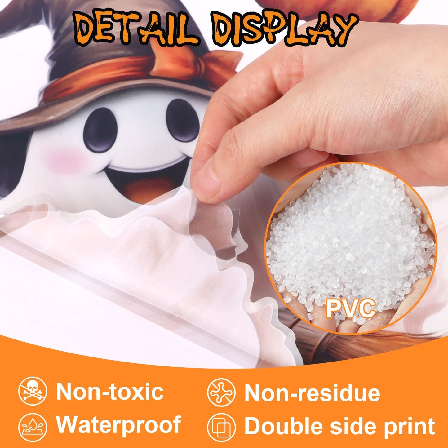 LOMIMOS Halloween Window Cling Sticker,8 Sheet Halloween Window Clings Decals with Ghost Pumpkin for Home Party Office Classroom Supplies Shop Glass Display Decoration