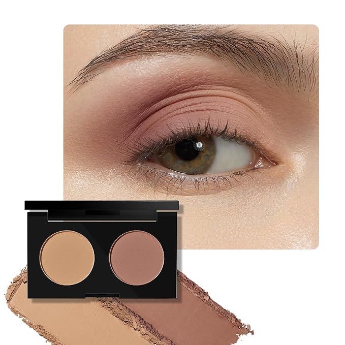 KYDA 2 Color Eyeshadow Palette, Taupe Brown and Matte Nude Eyeshadow Powder, Highly Pigment, Soft and Blendable Makeup for Daily Look -04