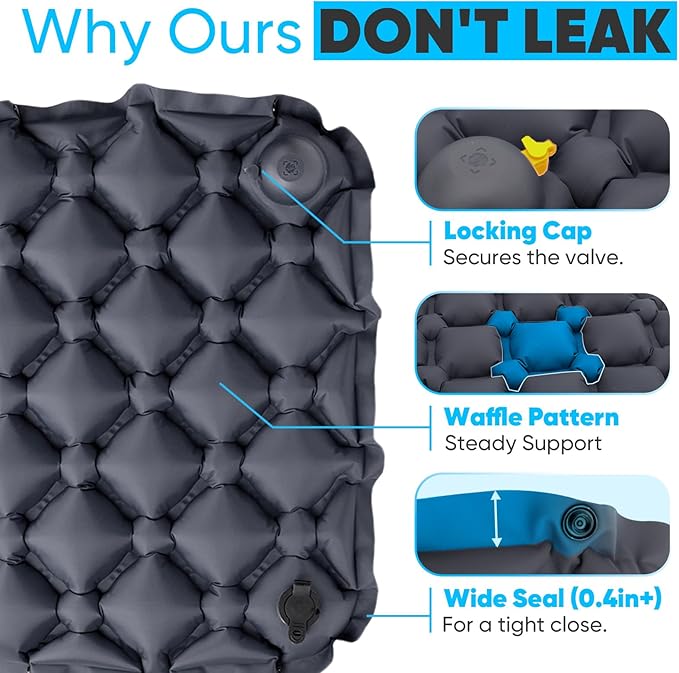 Sekey Pump Up Inflatable Seat Cushion, Portable & Lightweight Airplane Seat Cushion, for Long Flights Stadium Camping Office Travel