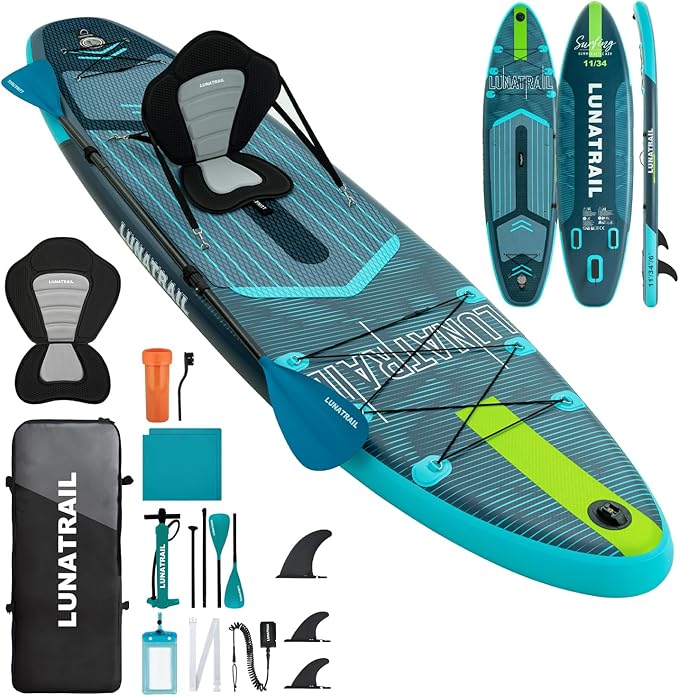 【11'×34"】 Extra Long/Extra Wide Premium Inflatable Stand Up Paddle Board (SUP) – Portable & Lightweight for Yoga, Surfing,...