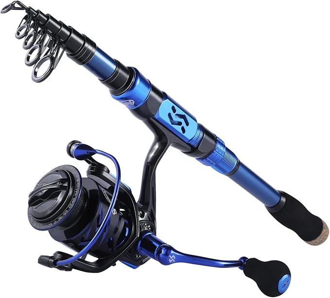 Sougayilang Fishing Rod Reel Combinations, 24 Ton Carbon Fiber, Portable Telescopic Fishing Rod Spinning Reels for Travel ...