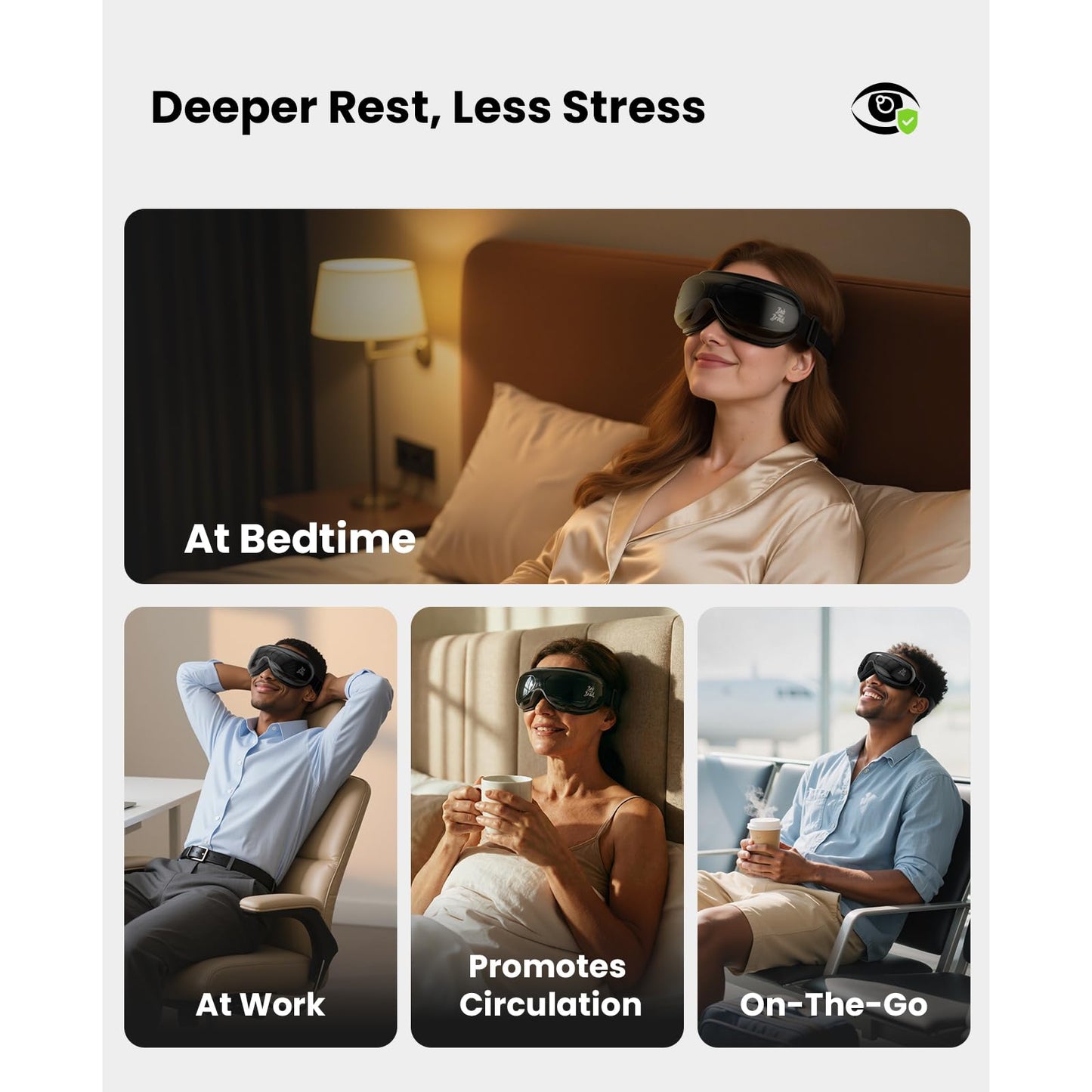 BOB AND BRAD Heated Eye Massager with Remote Control FSA Eligible HSA - EyeOasis 2 Plus Personal Eye Care Compress Device - Electric Eye Mask with Compression & Music for Migraines & Dry Eye Relief