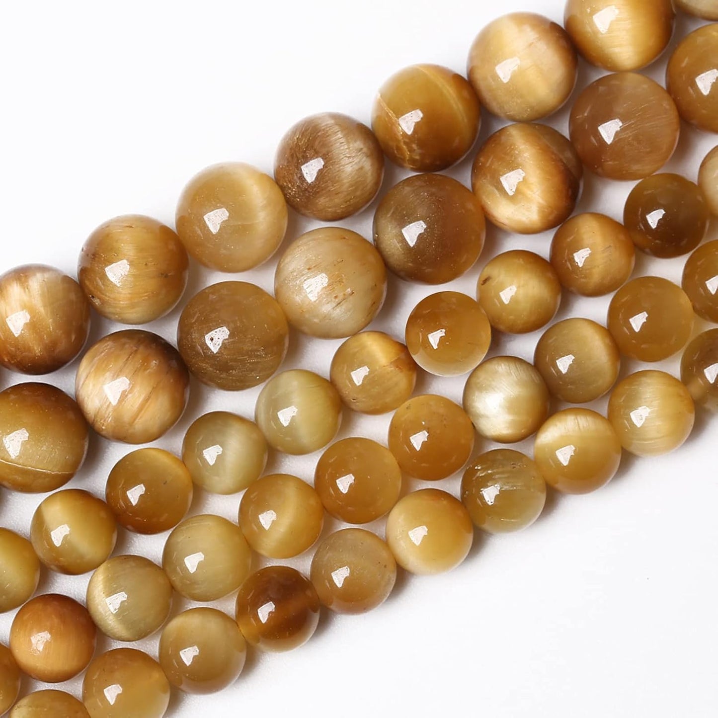 90PCS 8mm AAA Natural Tiger Eye Stone Beads Gemstone Round Spacer Loose Beads for Jewelry Making DIY Bracelet,Necklace, Earrings 2 Strand 32"