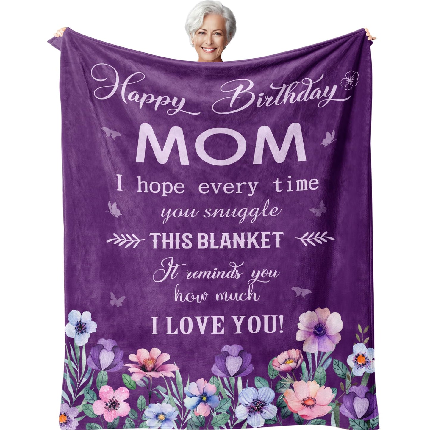 Jepufo Mom Birthday Gifts from Daughter Son, Birthday Gifts for Mom, Funny Gift for Mother Birthdays, Unique Presents for Mother from Daughter Blanket 50"X60"