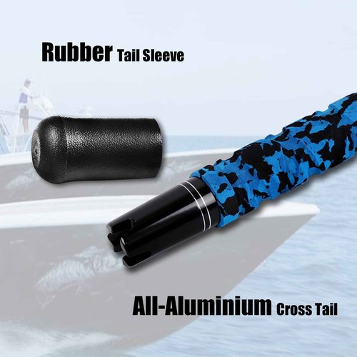 Fiblink Saltwater Offshore Trolling Rod Big Game Rod Conventional Boat Fishing Pole Deep Drop Sea Roller Rod (5’6”, 6’) (Straight Butt, 6' - 80-120lbs)