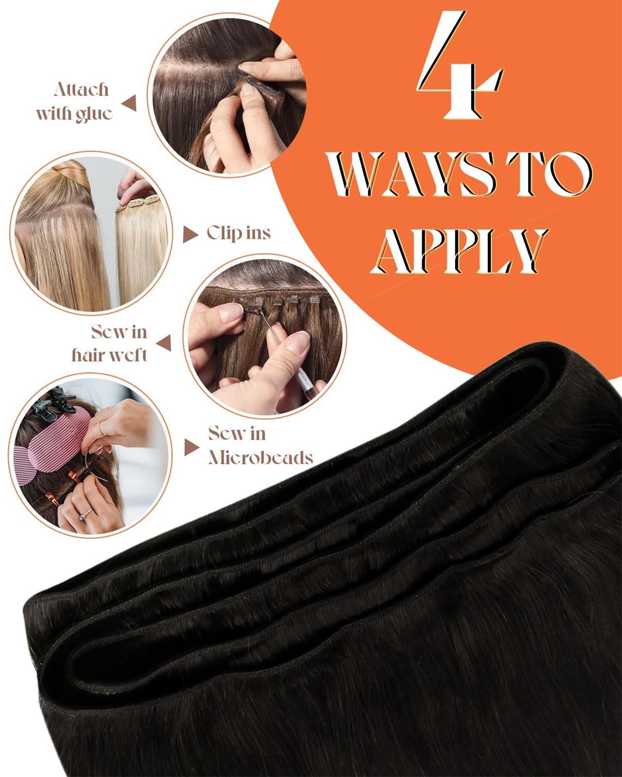 Sunny Hair Extensions Weft Brown Sew in Hair Extensions Real Human Hair Brown Weft Human Hair Extensions Dark Brown Sew in Exten