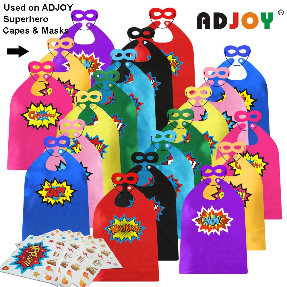 ADJOY Large Superhero Party Stickers - Super Hero Sign Cutout Stickers - Superhero Party Supplies