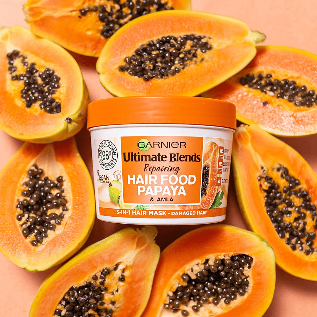 Garnier Ultimate Blends Hair Food Papaya 3-in-1 Damaged Hair Mask Treatment 390ml