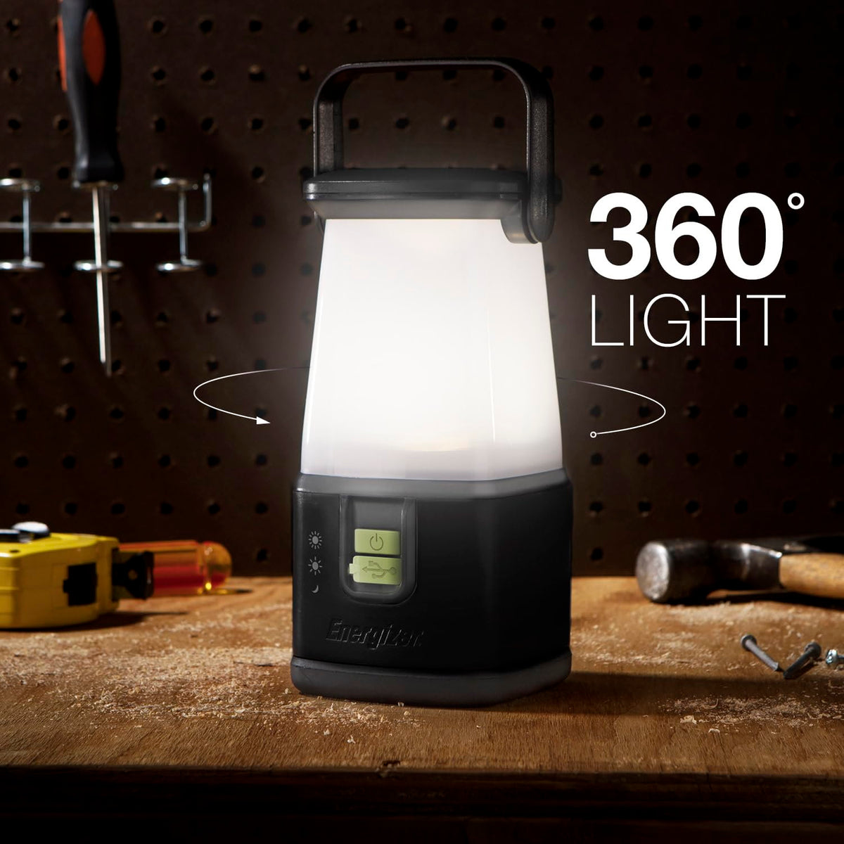 ENERGIZER LED Camping Lantern 360 PRO, IPX4 Water Resistant Tent Light, Ultra Bright Battery Powered Lanterns for Camping, Outdoors, Emergency Power Outage
