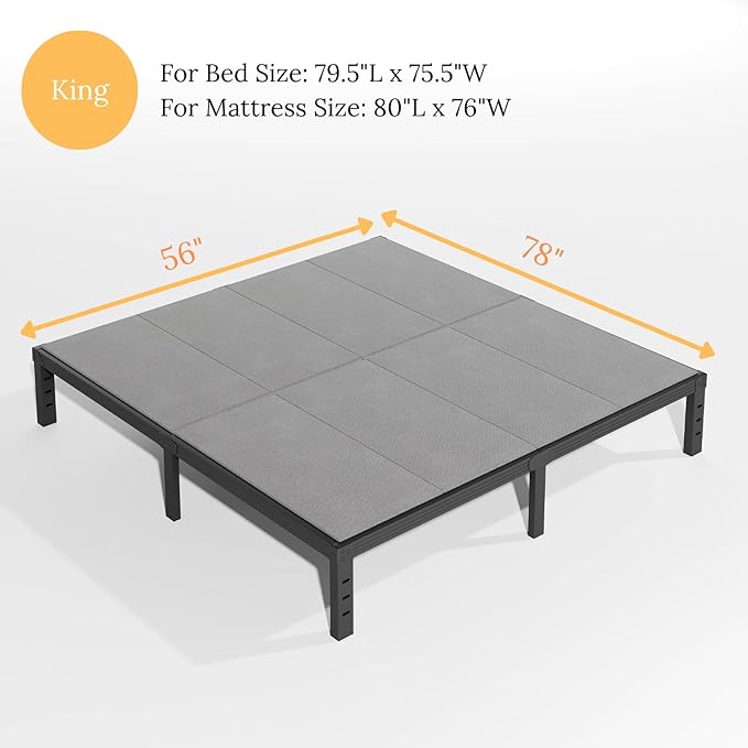 Bednowitz Bunkie Board King, Under Mattress Support Board, Foldable Low King Box Spring, Breathable Bunky Boards, Light & Thin & Noise Minimizing, Whole Bed Boards Design
