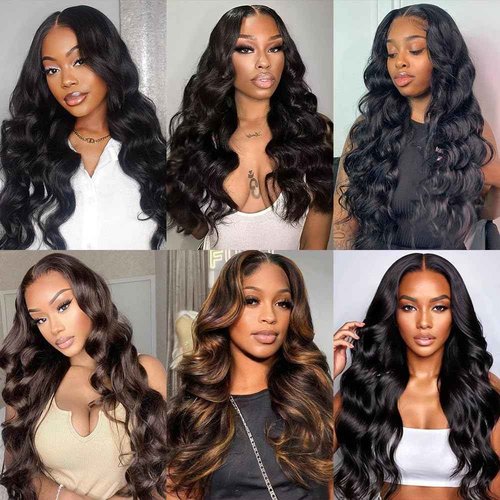 12A Human Hair Bundles with 2x6 Closure 18 20 22 with 16 Inch Brazilian Body Wave 3 Bundles Human Hair with 2x6 HD Lace Closure 100% Unprocessed Virgin Human Hair Weave