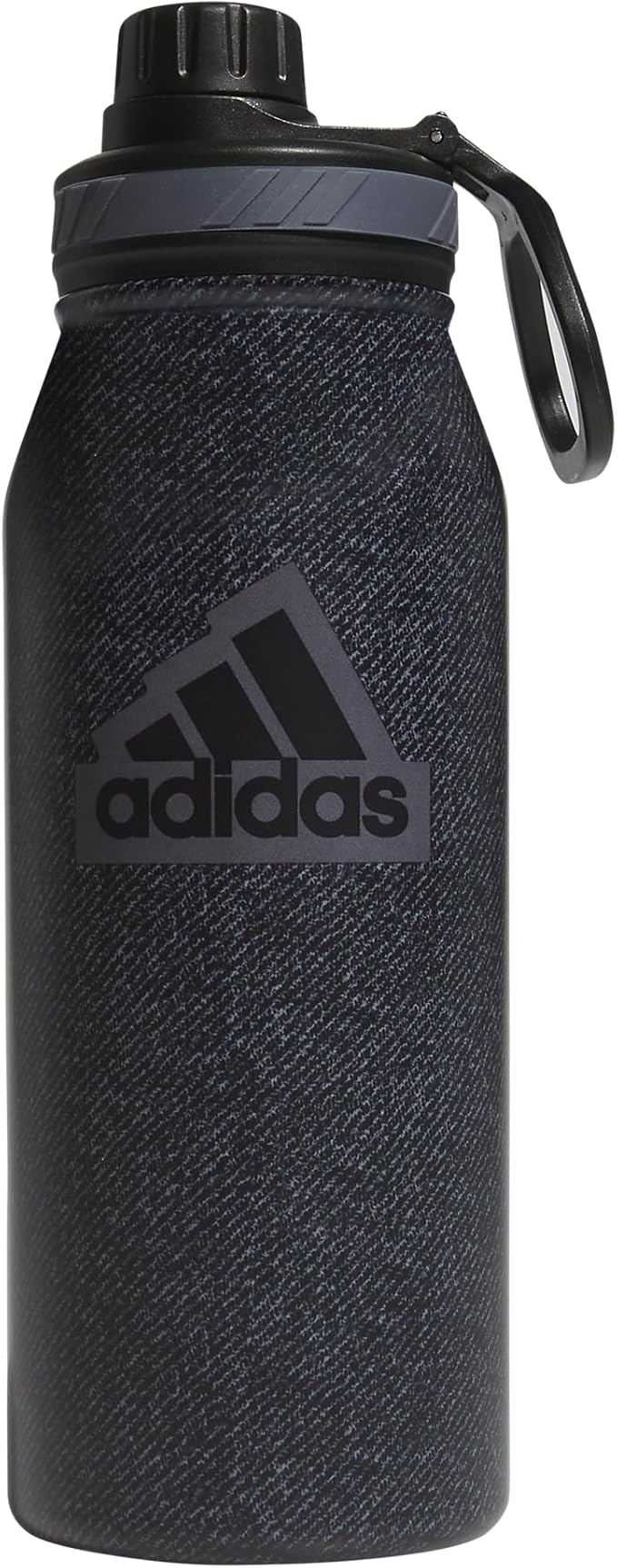 adidas 1 Liter (32 oz) Metal Water Bottle, Hot/Cold Double-Walled Insulated 18/8 Stainless Steel, Twill Black/Black/Grey F...