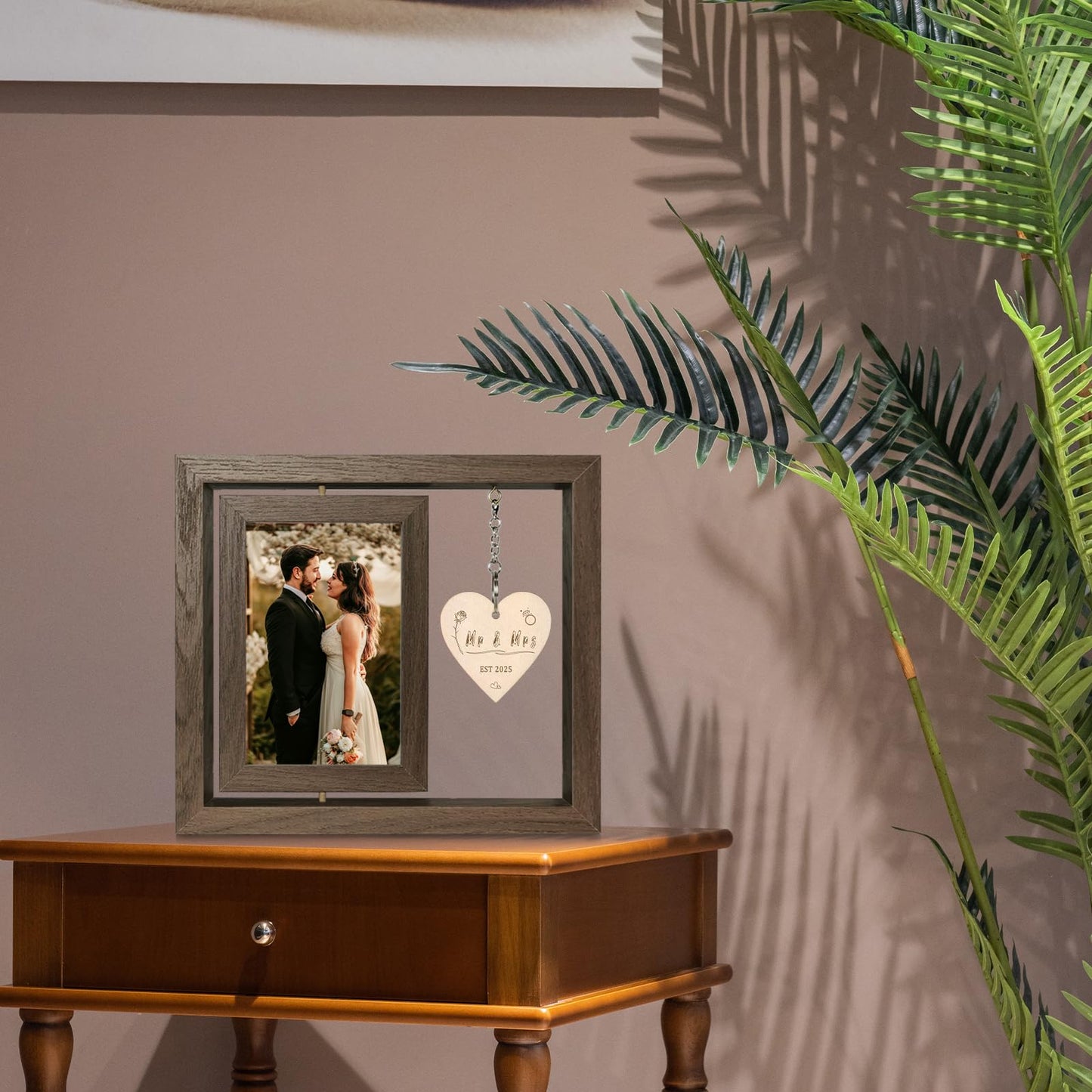 EYITUPC Rotating Wedding Picture Frame Gift for Bride – Bridal Shower Gift, Bride to Be Engagement Gifts for Couples, Mr and Mrs Wedding Photo Frame – Newlywed Gifts 2025 (Display Two 4x6)