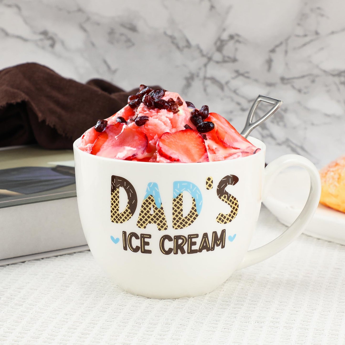 Hithespo Gifts for Dad from Daughter Son Wife, Dad’s Ice Cream Bowl Engraved Shovel Set, Dad Birthday Gifts, Personalized Gift for Dads Anniversary Fathers Day, Gift for Step/New/Bonus Dads Papa, 24oz
