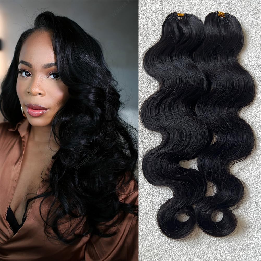 Knotless Pre Separated Crochet Human Hair Extensions Body Wave Brazilian Virgin Human Hair for Boho Braiding Hair Feather Extens