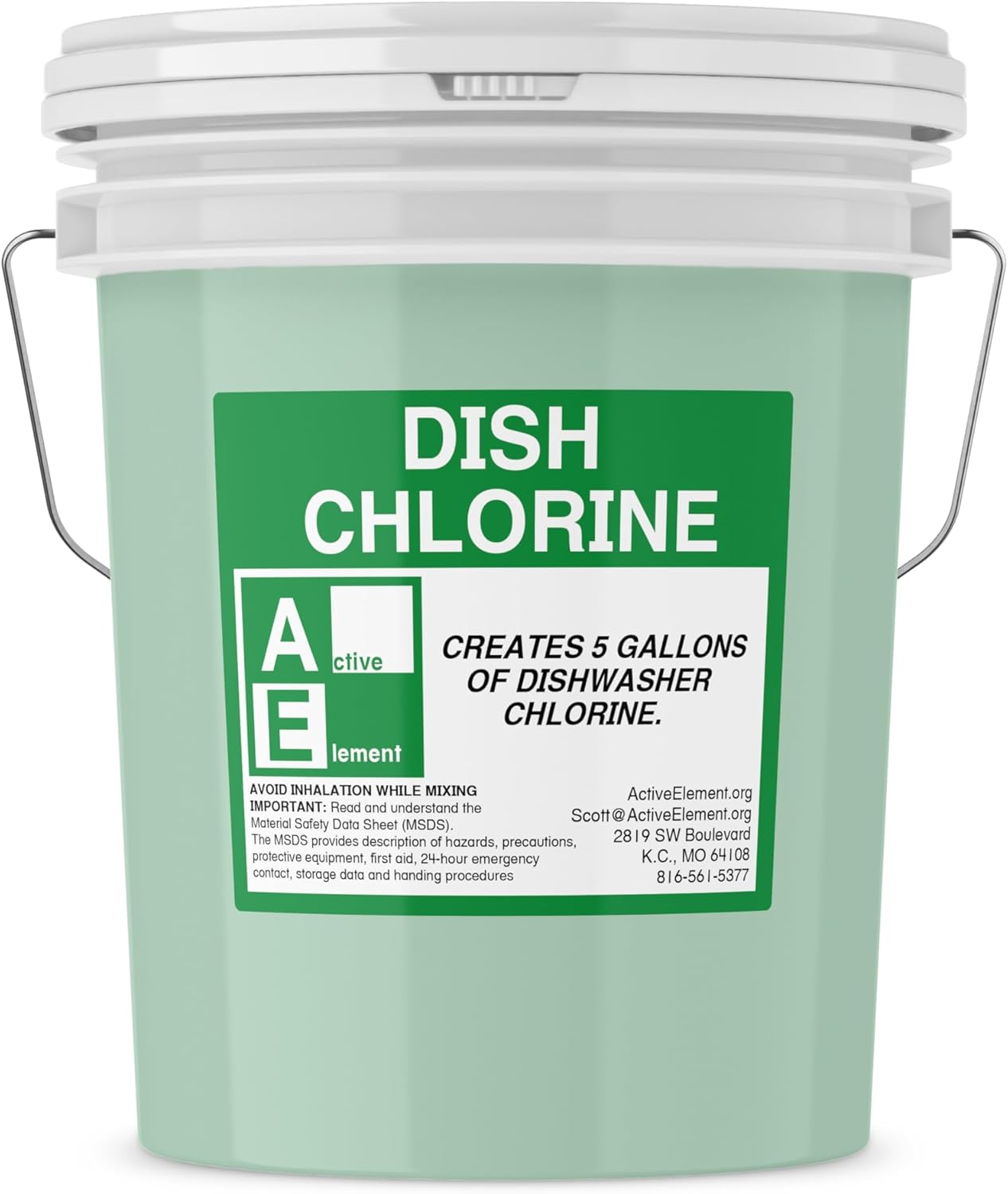Dish Chlorine Concentrate - Food Contact Surfaces- Commercial Dishwasher - No Rinse - Food Service Kitchen - Multi-Use - Makes four 5-Gallon Pails (Diluted Further to 5,120 Gallons)