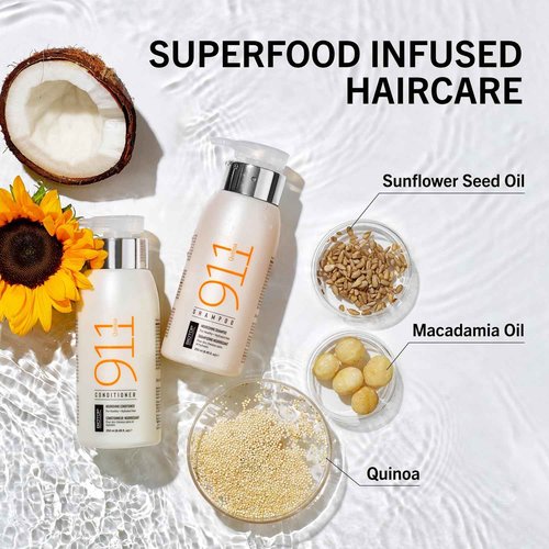 Biotop Professional 911 Quinoa Shampoo for Women & Men - Sulfate Free Nutritive Shampoo with Argan Oil - Made with Quinoa Protein for Dry, Lifeless, and Damaged Hair (33.8 fl oz/1 L)