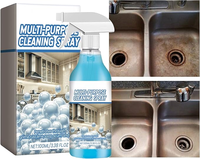 Grease Cleaner, Degreaser Spray, Heavy Duty Kitchen Grime Remover with Fast Action Formula, Cleaning Solution with Easy Spray Nozzle, Household Cleaner for Window Glass Bathroom Toilet Furniture