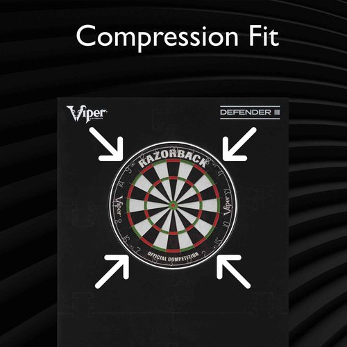 Viper Defender III Extended Length Dartboard Surround Wall Protector + Viper Chalk Scoreboard for Cricket and 01 Dart Games