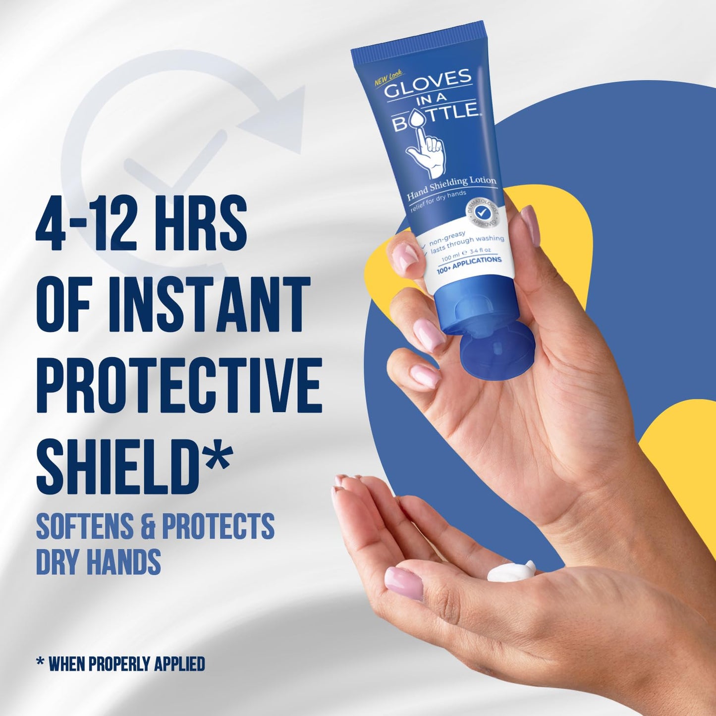 Gloves In A Bottle Psoriasis Eczema Relief Hand Lotion Travel Size - Shielding Lotion for Women, Men, 6 months old or older babi