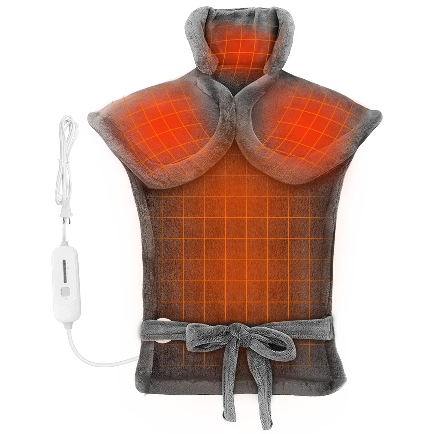 Comfier Heating Pad for Back Pain Relief, Fast Heating Pads for Back Neck and Shoulders, Electric Heated Wrap, 3 Heat Levels & 90-Mins Auto Shut Off, Birthday Gifts for Mom Dad Women Men