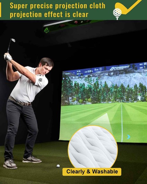 amazgolf Golf Simulator Impact Screen（118 * 78 98 * 98 118 * 118 118 * 138） for Golf Training, Indoor Golf Simulators, Washable Golf Impact Screen for Golf Practice (118 * 78inch)