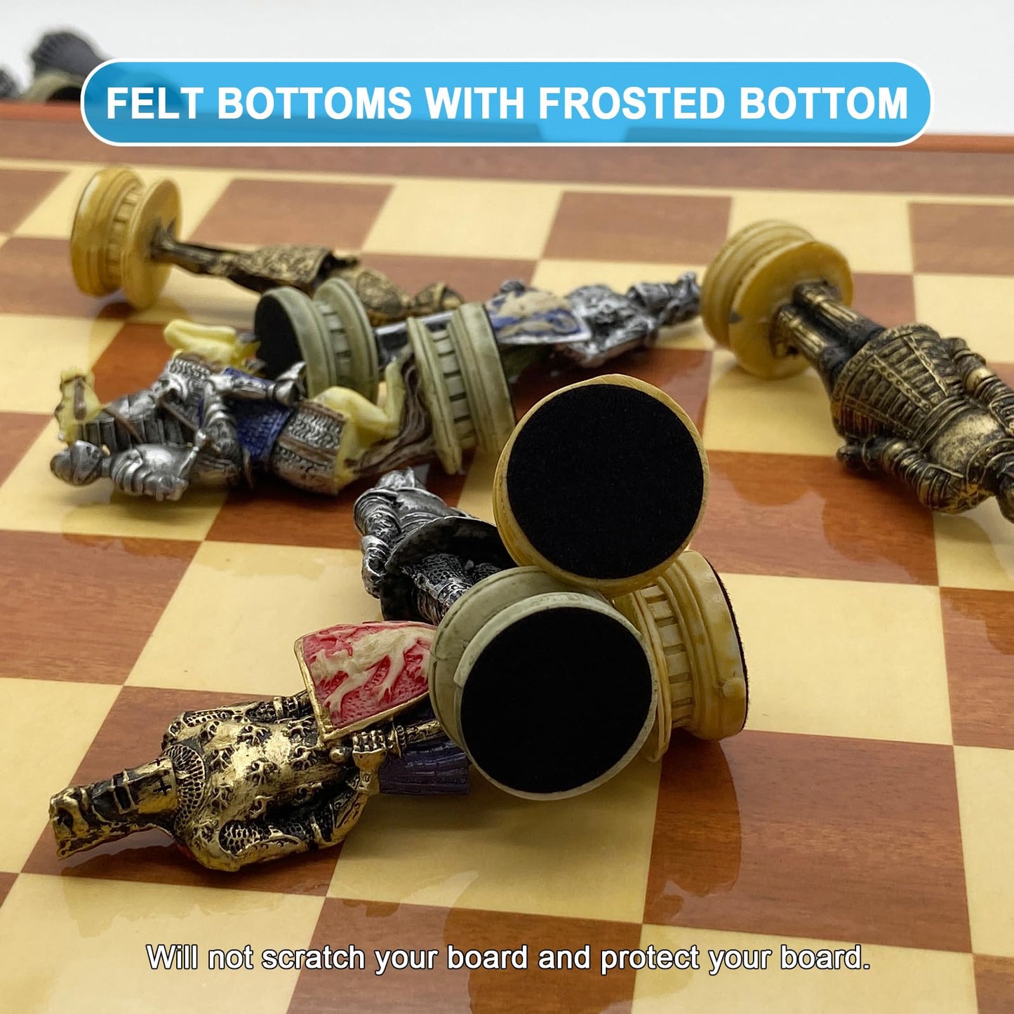 Themed Chess Set Handmade Chess Set Medieval Knights Theme Resin Chess Pieces and Solid Wooden Chess Board with Storage Medieval Chess Set Gift for Birthday Thanksgiving Christmas for Adults 2 Players
