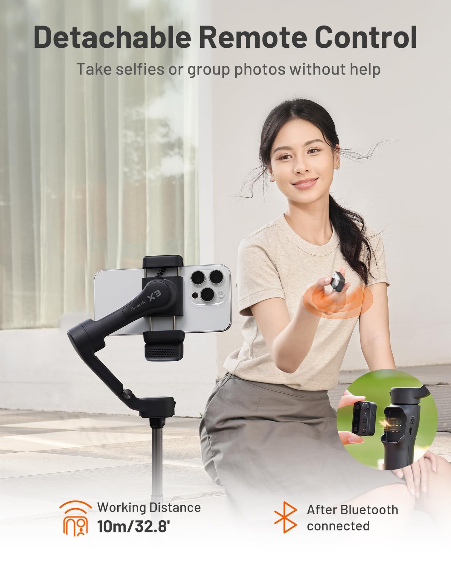 Hohem Isteady X3 Gimbal Stabilizer For Iphone, Phone Stabilizer For Video Recording With Object Tracking, 3-Axis Foldable Phone