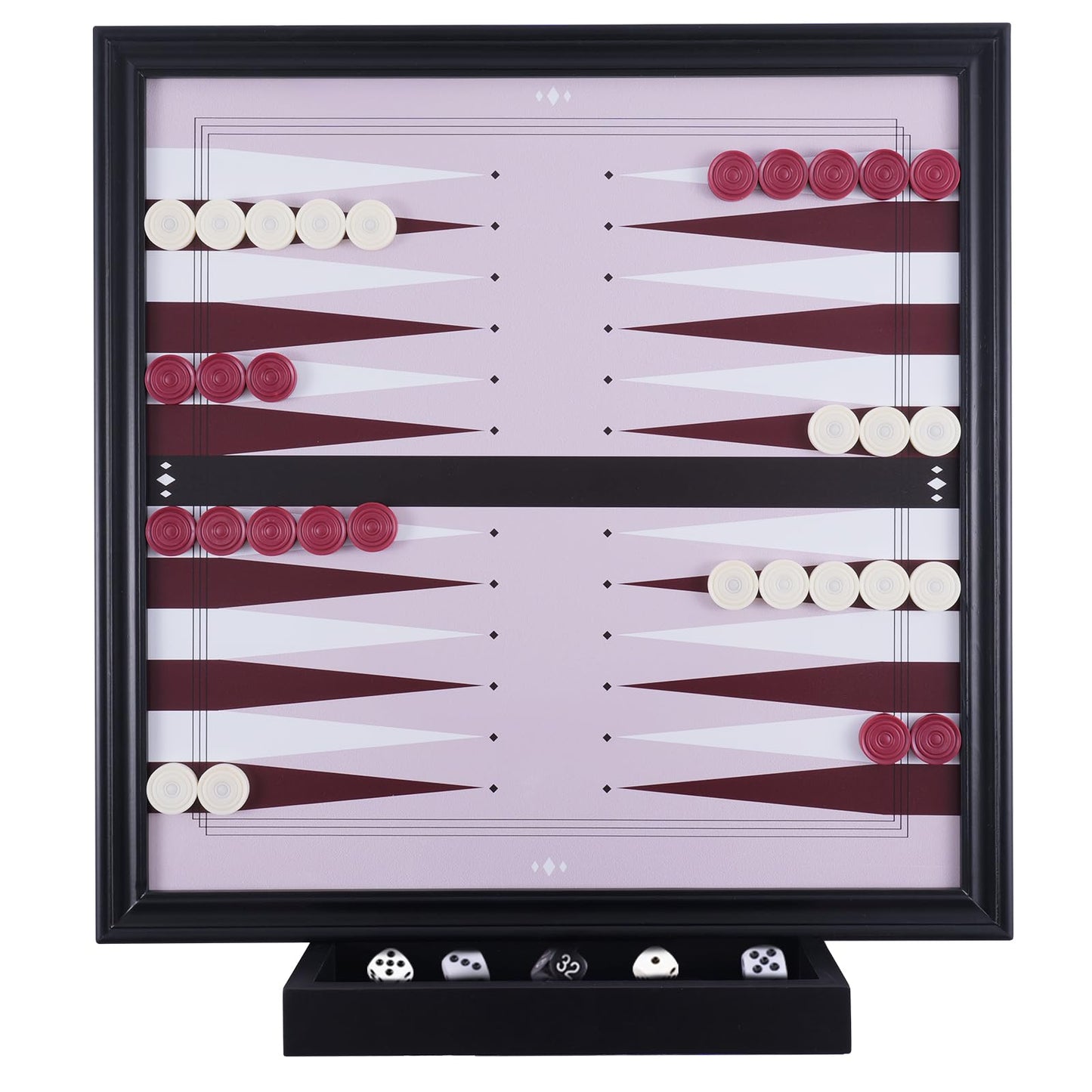 Qryovsa 17.6 in Hanging Wall Backgammon Sets for Adults, Backgammon Board Game for 2 Players, Checkers & Dice Set, Wooden Board Games, Portable Travel Strategy Backgammon Game Sets