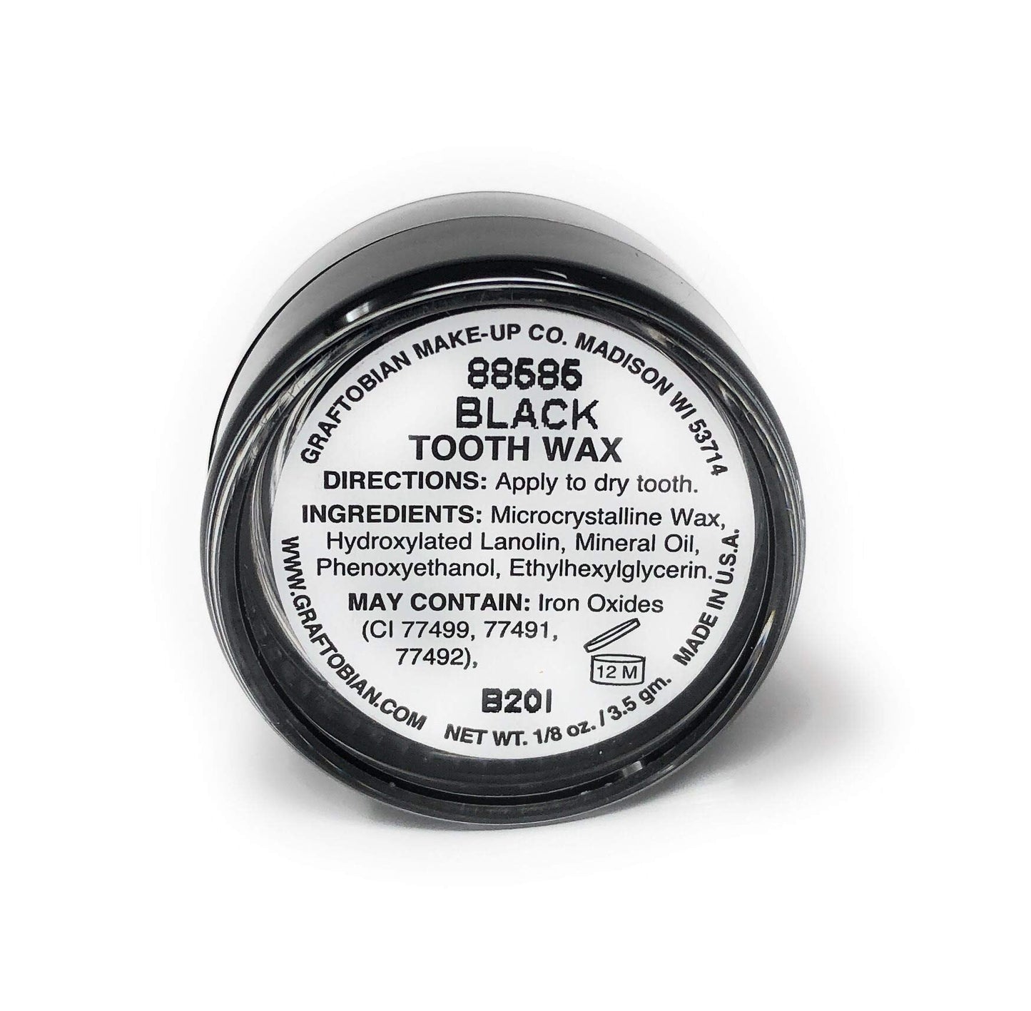 Graftobian Theatrical Tooth Wax - Black 1/8th Ounce (0.125 oz)