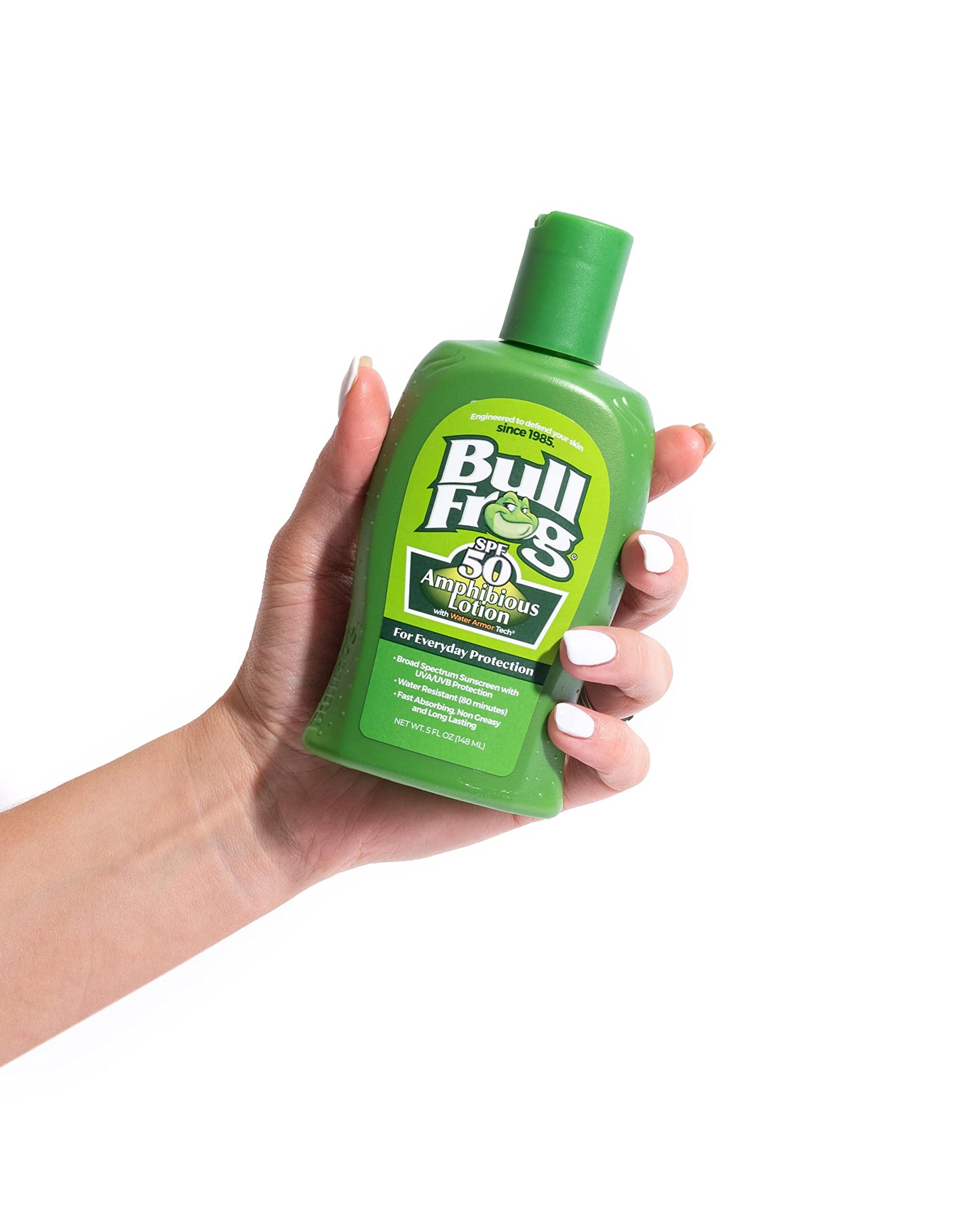 Bullfrog Sunscreen Amphibious Lotion SPF 50 | Oxybenzone & Octinoxate Free | Broad Spectrum Moisturizing UVA/UVB, 5oz