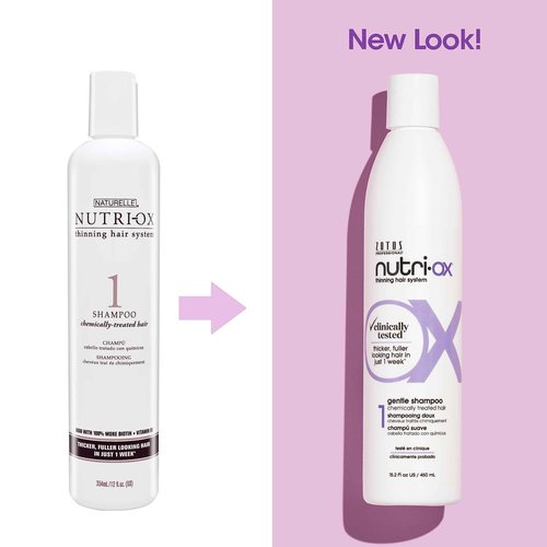 NUTRI-OX Gentle Shampoo & Conditioner | Thicker, Fuller-Looking Hair | Color Treated Hair | Peppermint | Clinically & Dermatologically Tested | 33.8 Fl Oz