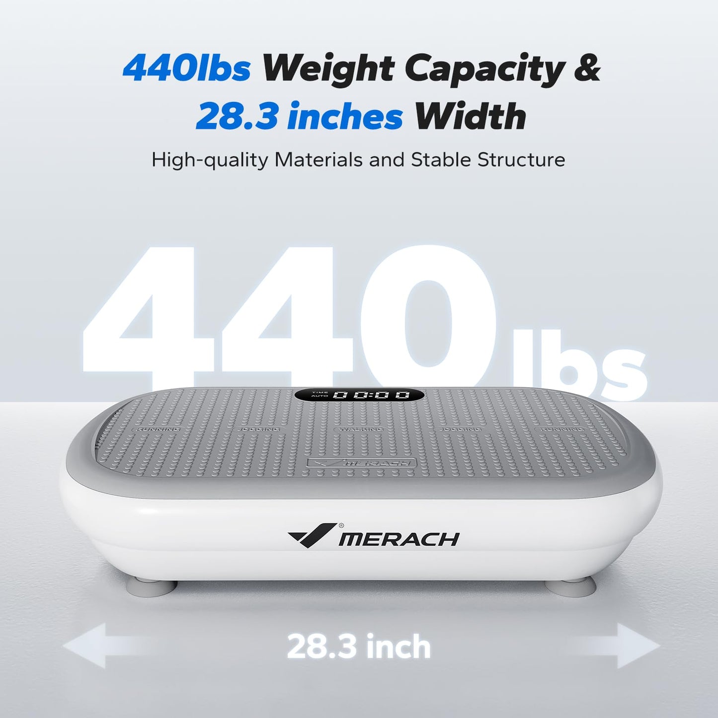 MERACH Vibration Plate Exercise Machine, Vibration Plate 440 Lbs Capacity, Bluetooth and Silicone Pedal, Stimulate Deep Fat, Vibration Plate for Lymphatic Drainage, Vibrating for Weight Loss (White)
