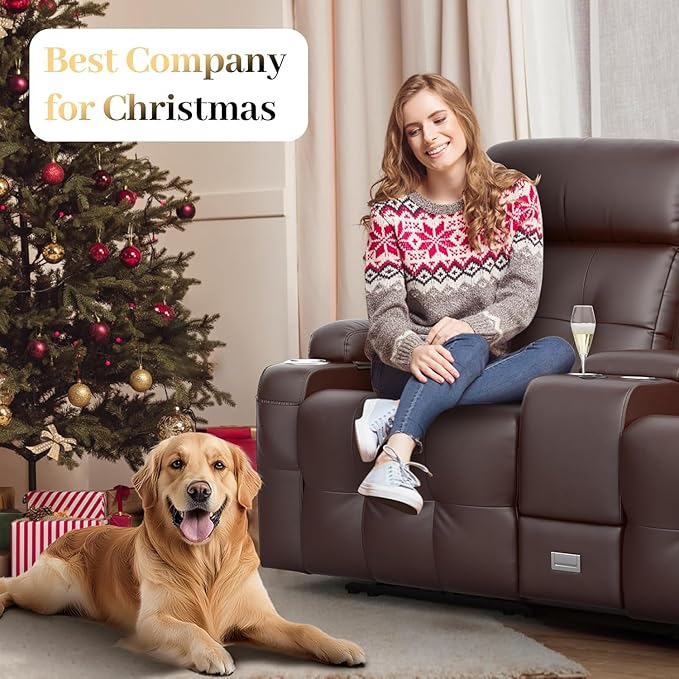 Aotolo Recliner Sofa, Massage Reclining Sofa 3 Seater Sets Heavy Weight Capacity, RV Loveseat Couch Clearance with Console, USB, Type C Port, Storage, Cup Holders, Wall Hugger Chair for Living Room
