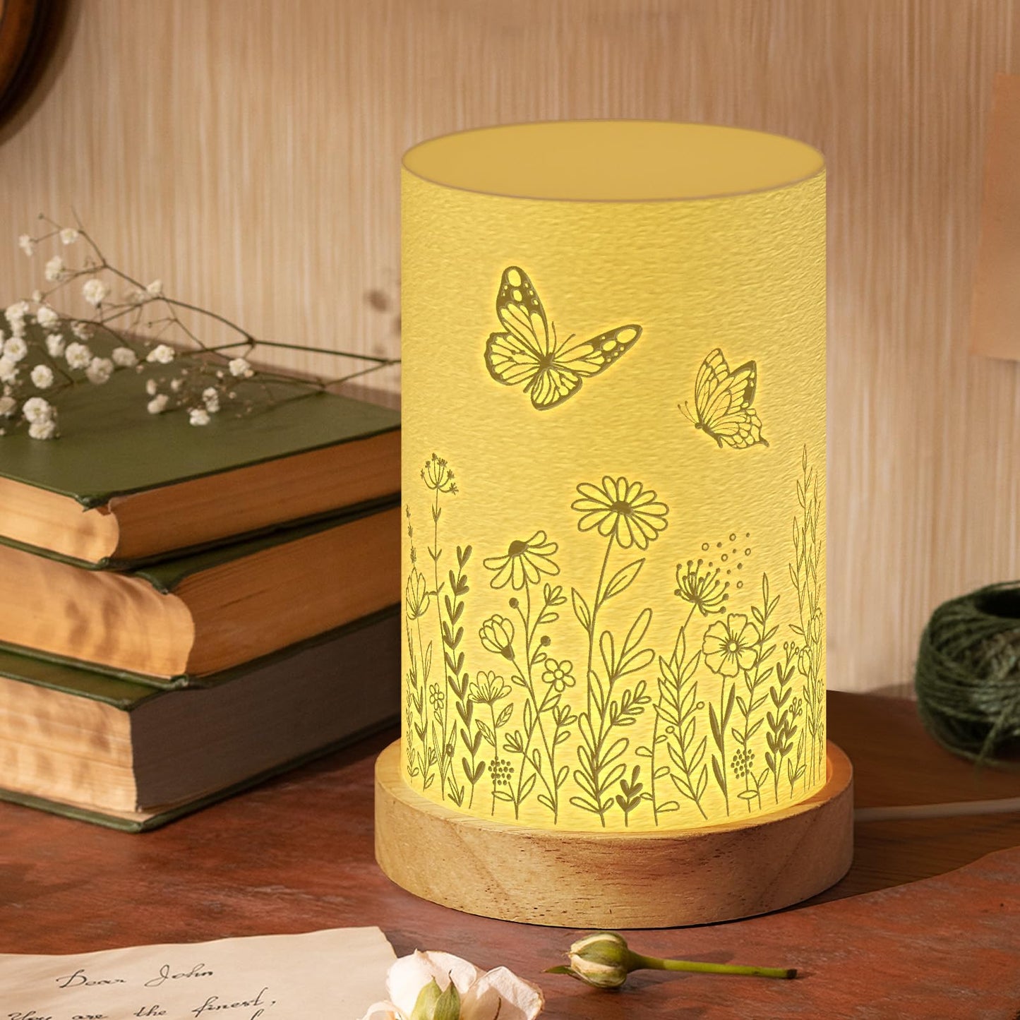 Afterprints Sister Gifts from Sisters, Unique 3D Printed Night Light, Sister Birthday Gifts, Presents for Sisters on Wedding, Graduation, Christmas, Table Lamp with Wooden Base