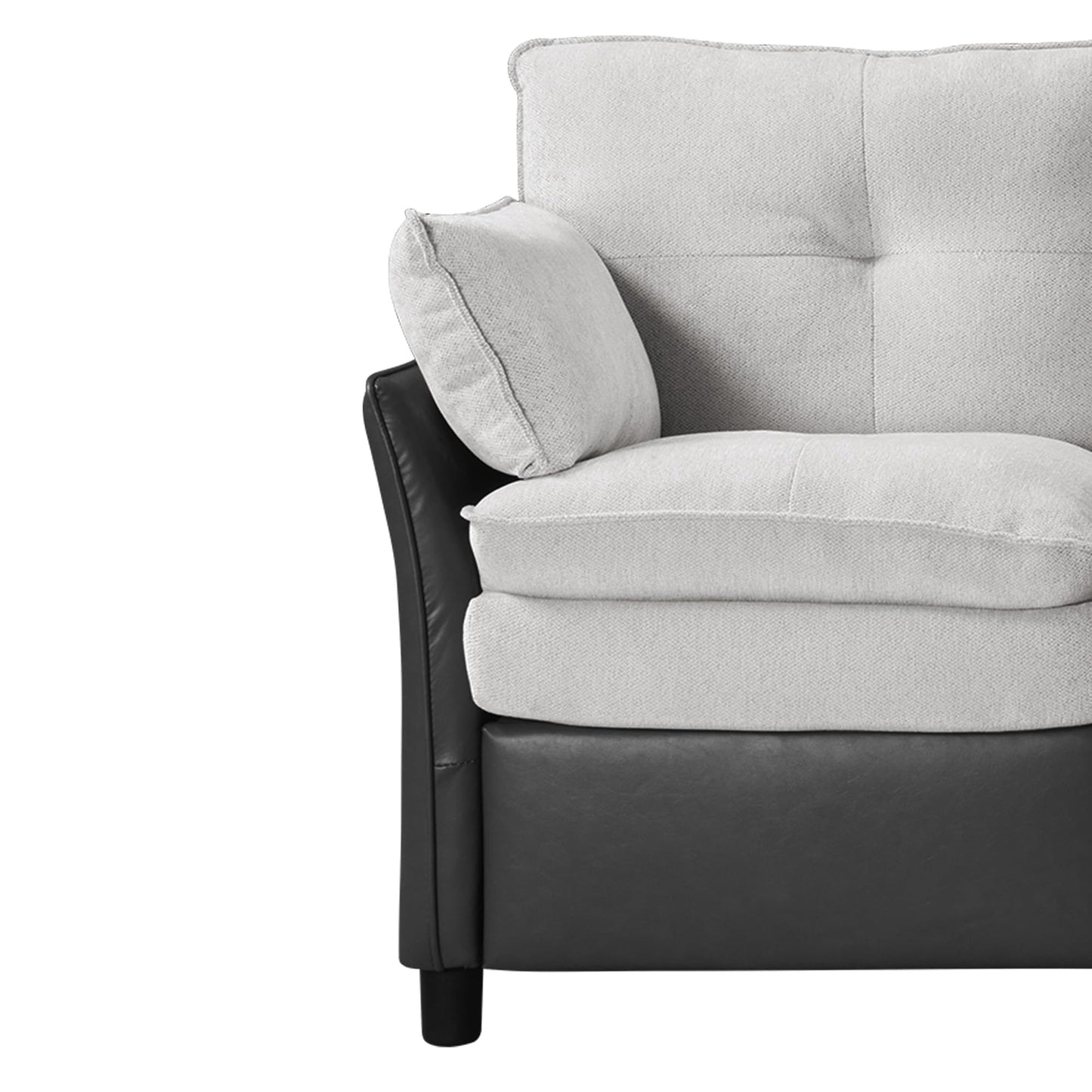 Casaphoria 3 Seater Electric Reclining Sofa, Modern Two-Tone Gray & Black with Double-Layer Seat Cushion, USB Port, Power Recliner for Living Room, Home Theater, Apartment